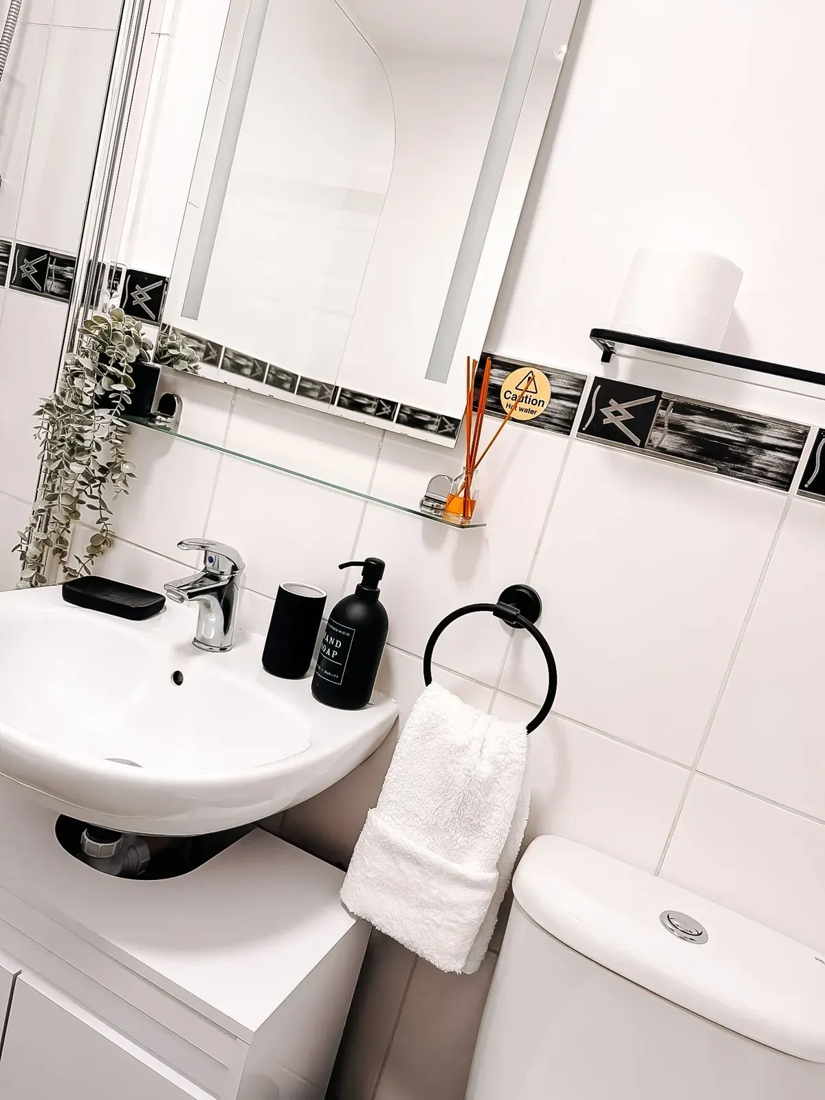 Bathroom sink and mirror