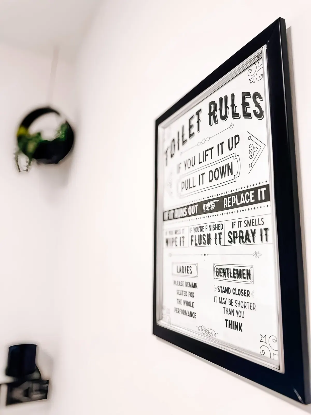 Bathroom wall sign